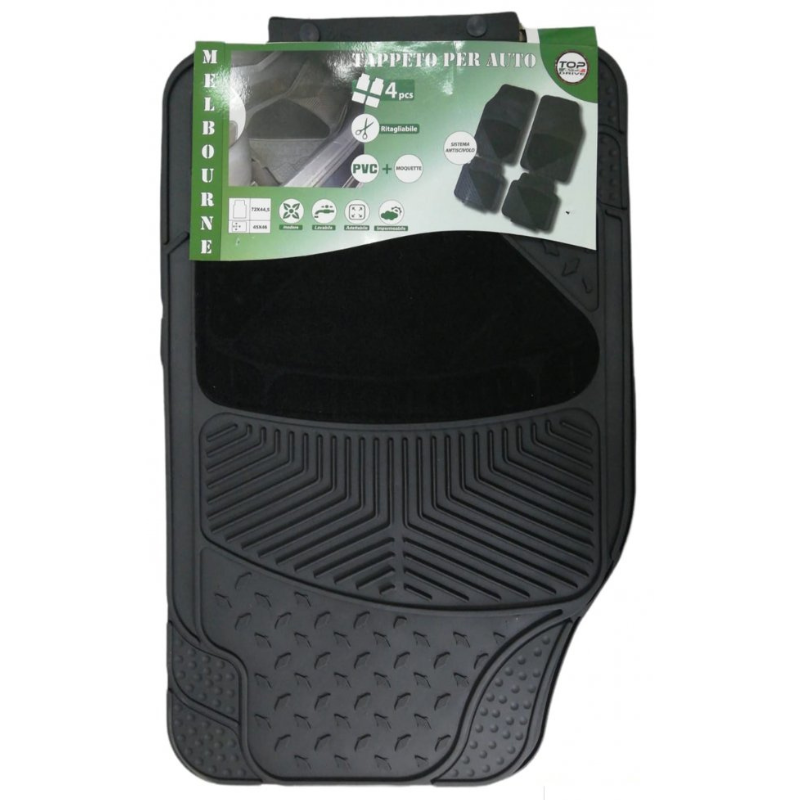 6 SET da 4 pezzi di tappeti in PVC + MOQUETTE...