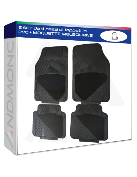 6 SET da 4 pezzi di tappeti in PVC + MOQUETTE MELBOURNE