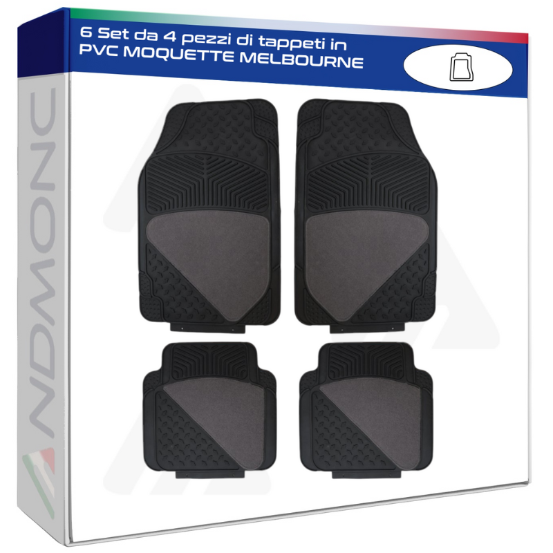 6 Set da 4 pezzi di tappeti in PVC MOQUETTE...