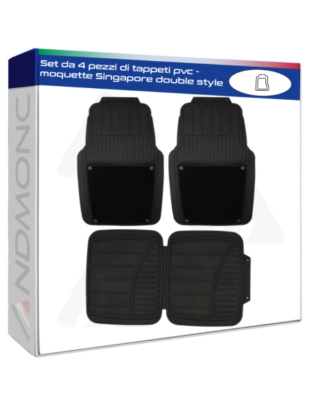 Set da 4 pezzi di tappeti pvc - moquette Singapore double style