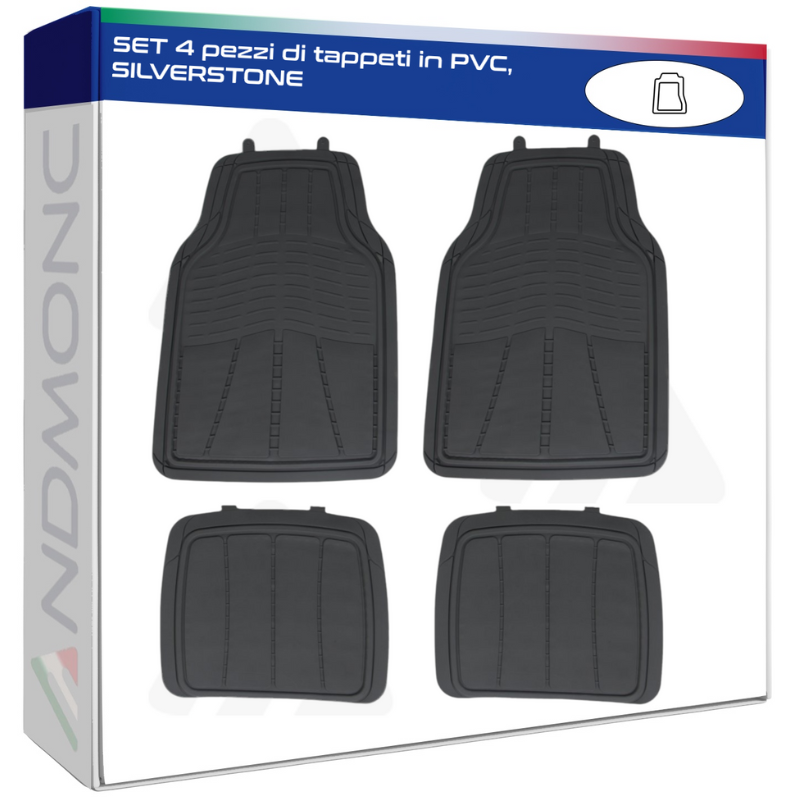 SET 4 pezzi di tappeti in PVC, SILVERSTONE