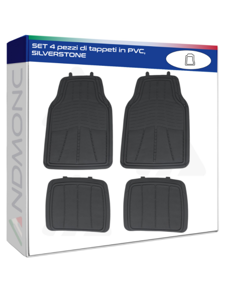 SET 4 pezzi di tappeti in PVC, SILVERSTONE