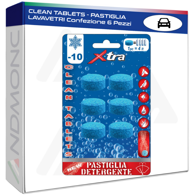 CLEAN TABLETS - Pastiglia Lavavetri Confezione 6 Pezzi