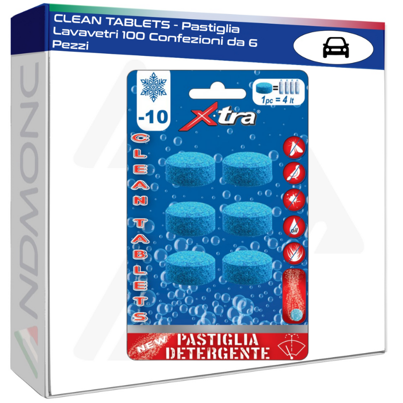 CLEAN TABLETS - Pastiglia Lavavetri 100 Confezioni da 6 Pezzi