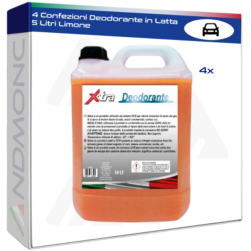 4 Confezioni Deodorante in Latta 5 Litri Limone