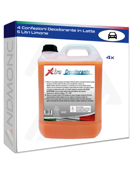 4 Confezioni Deodorante in Latta 5 Litri Limone