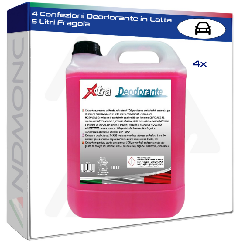 4 Confezioni Deodorante in Latta 5 Litri Fragola