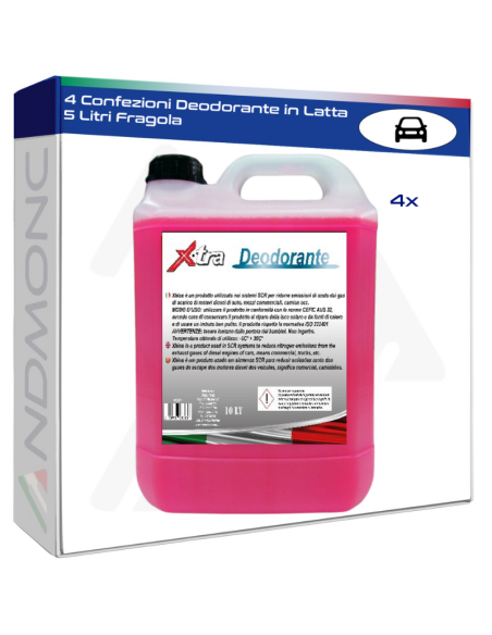 4 Confezioni Deodorante in Latta 5 Litri Fragola