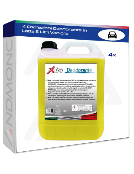4 Confezioni Deodorante in Latta 5 Litri Vaniglia
