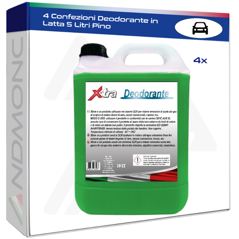 4 Confezioni Deodorante in Latta 5 Litri Pino