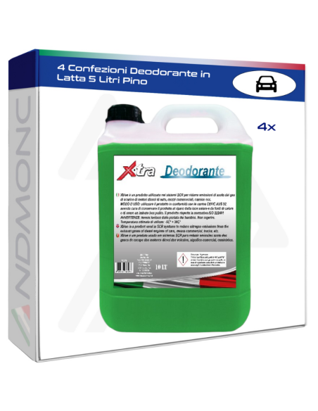 4 Confezioni Deodorante in Latta 5 Litri Pino
