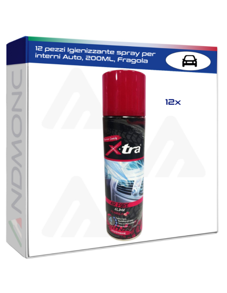 12 pezzi Igienizzante spray per interni Auto, 200ML, Fragola