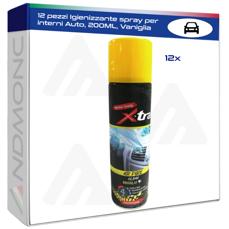 12 pezzi Igienizzante spray per interni Auto, 200ML, Vaniglia