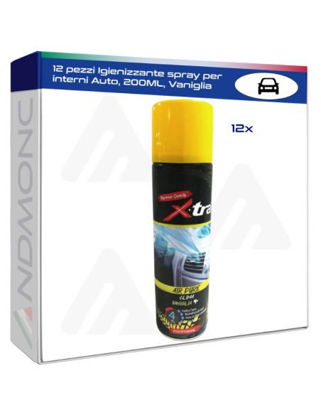 12 pezzi Igienizzante spray per interni Auto, 200ML, Vaniglia