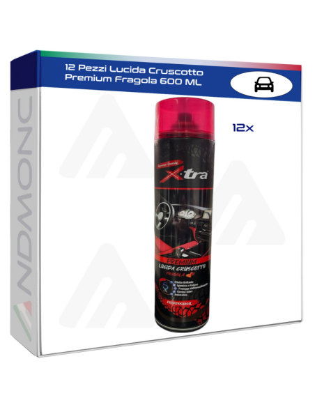 12 Pezzi Lucida Cruscotto Premium Fragola 600 ML