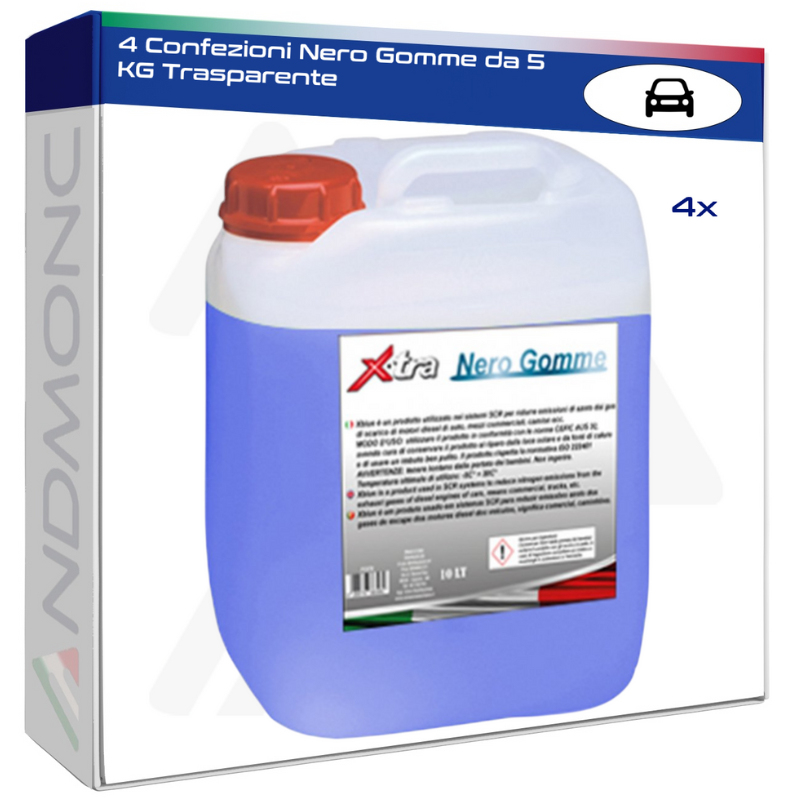 4 Confezioni Nero Gomme da 5 KG Trasparente