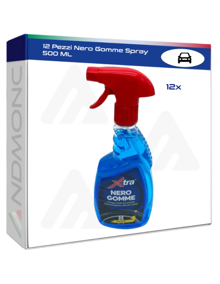 12 Pezzi Nero Gomme Spray 500 ML