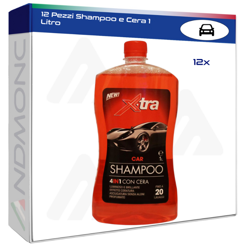 12 Pezzi Shampoo e Cera 1 Litro