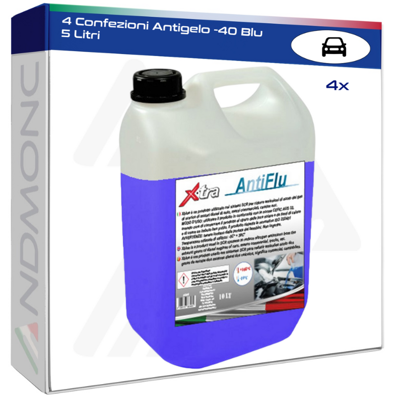 4 Confezioni Antigelo -40 Blu 5 Litri