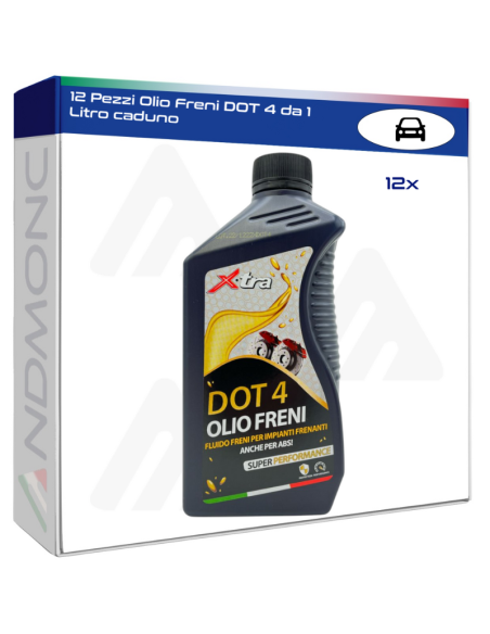 12 Pezzi Olio Freni DOT 4 da 1 Litro caduno