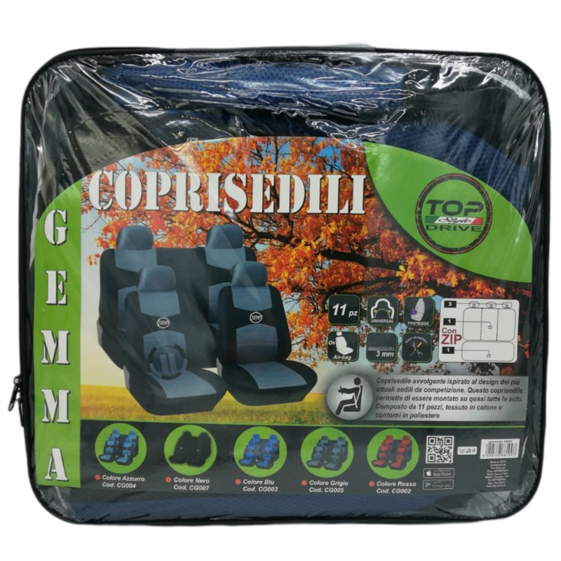 Set Completo coprisedile GEMMA in cotone e...