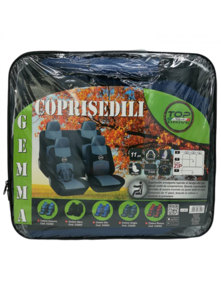 Set Completo coprisedile GEMMA in cotone e poliestere, Vari Colori