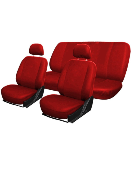Set coprisedili anteriori e posteriori tessuto 100 % cotone,  Vari Colori