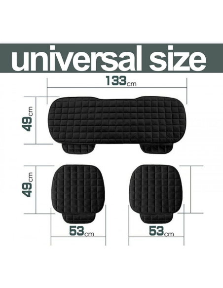 3 Pezzi Set di cuscino per sedile auto con fondo antiscivolo adatto a tutti i tipi di sedili
