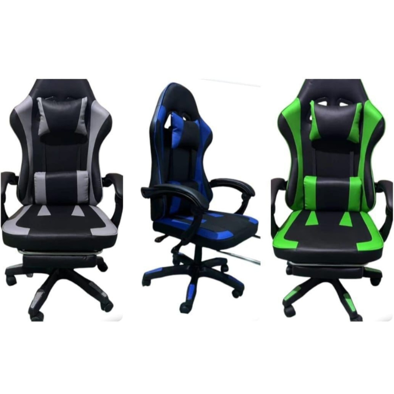 Sedia Gaming in Ecopelle con Rotelle, cuscino,...
