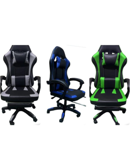 Sedia Gaming in Ecopelle con Rotelle, cuscino, supporto lombare, regolabile 3 Colori