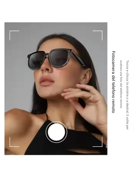 Occhiali Bluetooth con Musica, Chiamate, Assistente Vocale e Fotocamera – V1 Pro Smart Glasses