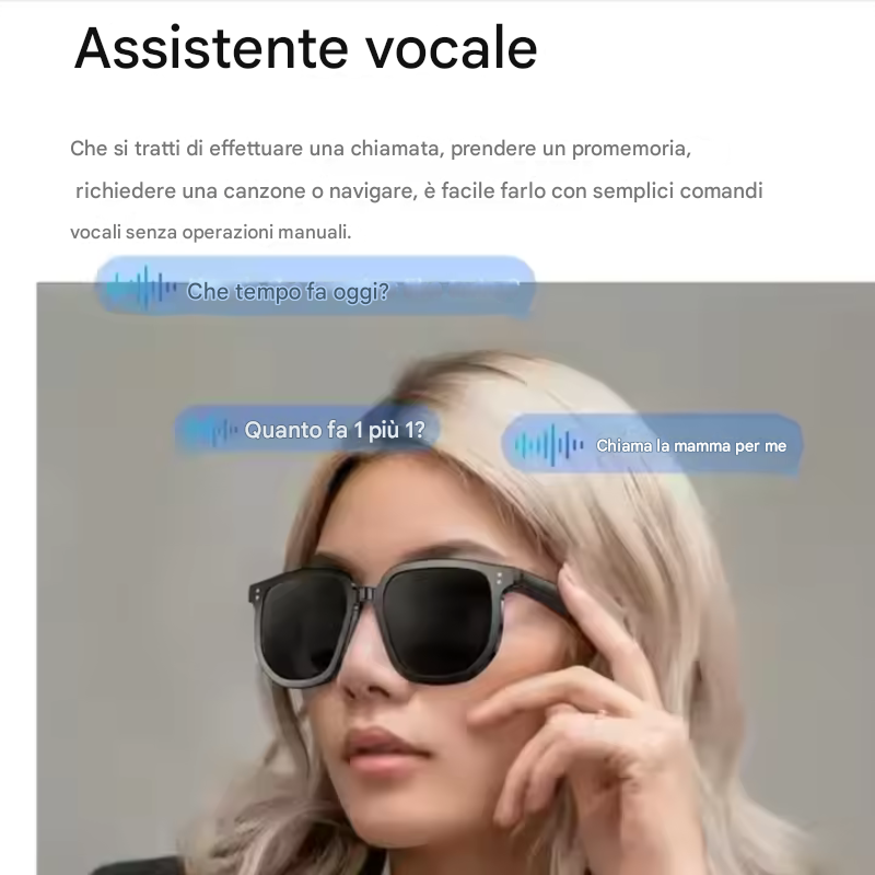 Occhiali Bluetooth con Musica, Chiamate,...
