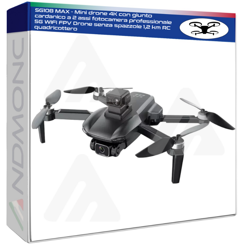 Drone SG108 MAX 4K con Gimbal 2 Assi, FPV 5G WiFi, Motori Brushless, 1.2km