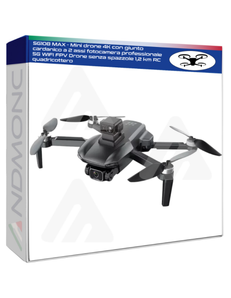 Drone SG108 MAX 4K con Gimbal 2 Assi, FPV 5G WiFi, Motori Brushless, 1.2km