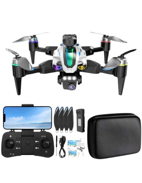 Drone Pieghevole Andowl SKY-769 4K con LED RGB, WiFi FPV e Controller Wireless