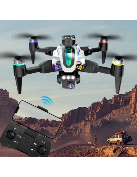 Drone Pieghevole Andowl SKY-769 4K con LED RGB, WiFi FPV e Controller Wireless