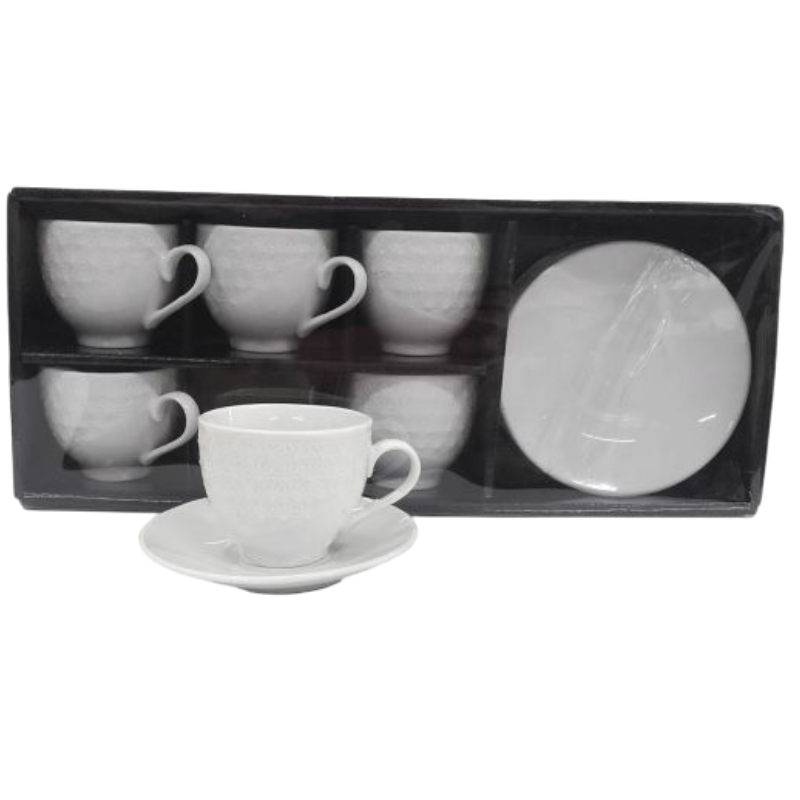 Set 6 tazzine caffè 80cc, con poggia bicchieri...