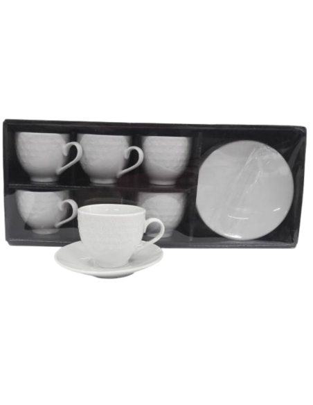 Set 6 tazzine caffè 80cc, con poggia bicchieri art.67