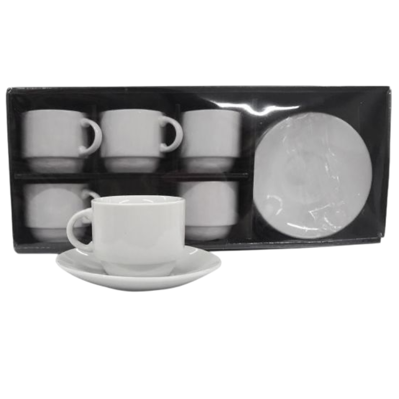 Set 6 tazzine caffè 80cc, con poggia bicchieri...