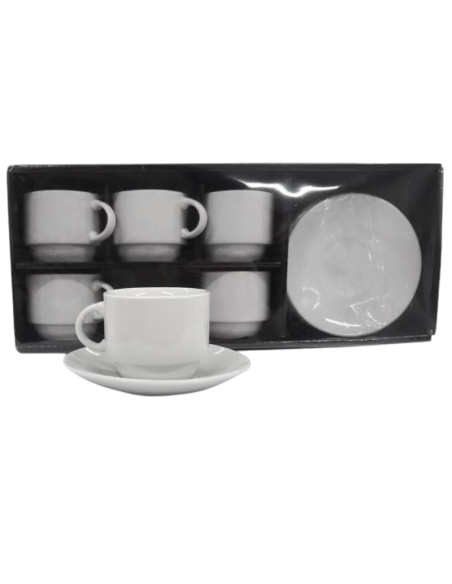 Set 6 tazzine caffè 80cc, con poggia bicchieri art.81