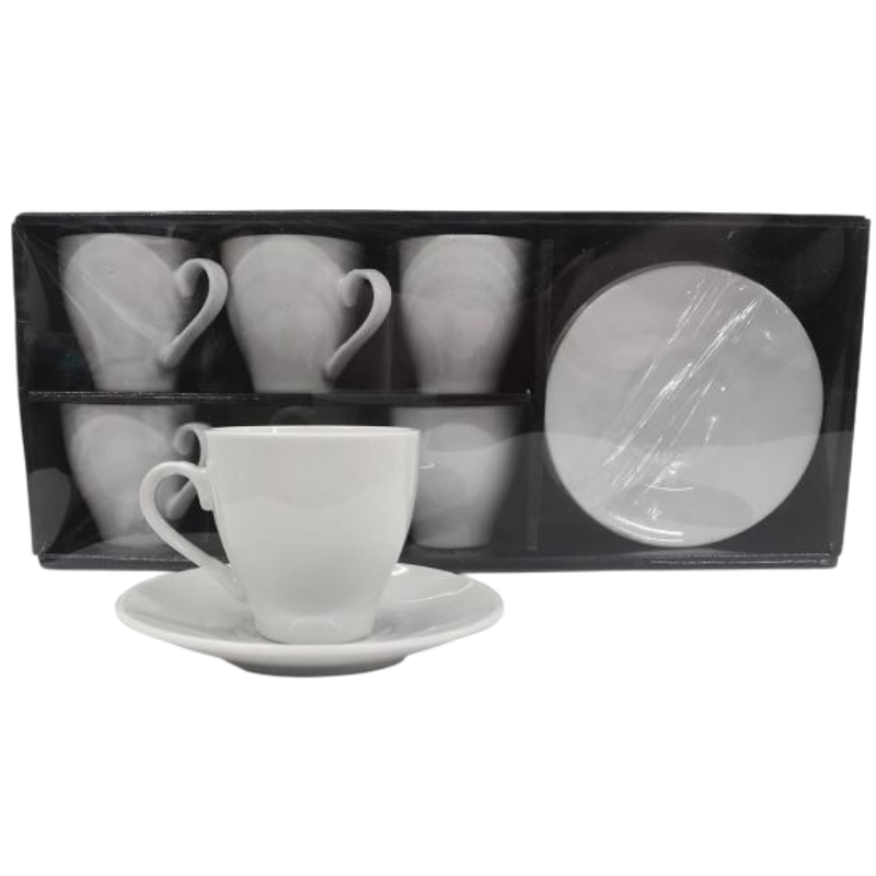 Set 6 tazzine caffè 80cc, con poggia bicchieri...