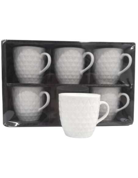 Set 6 tazzine caffè 80cc, con poggia bicchieri art.73