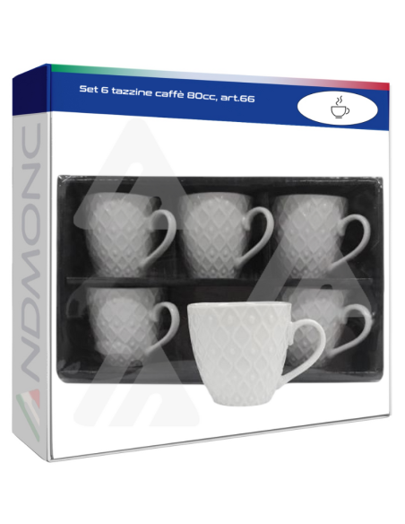 Set 6 tazzine caffè 80cc, art.66