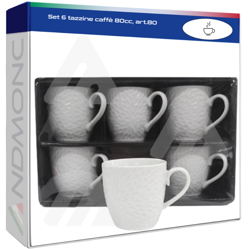 Set 6 tazzine caffè 80cc, art.80