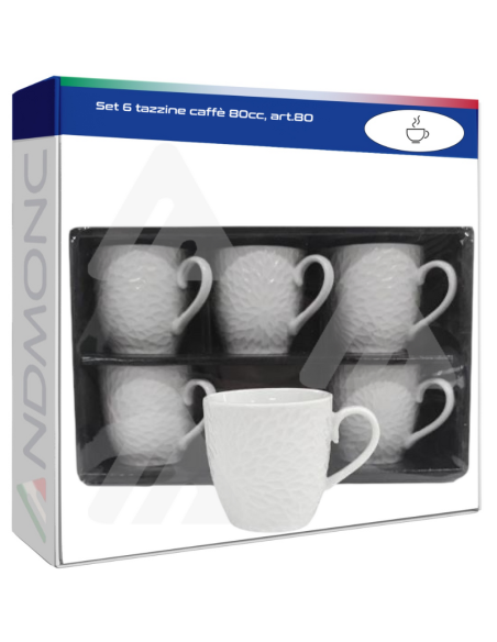 Set 6 tazzine caffè 80cc, art.80