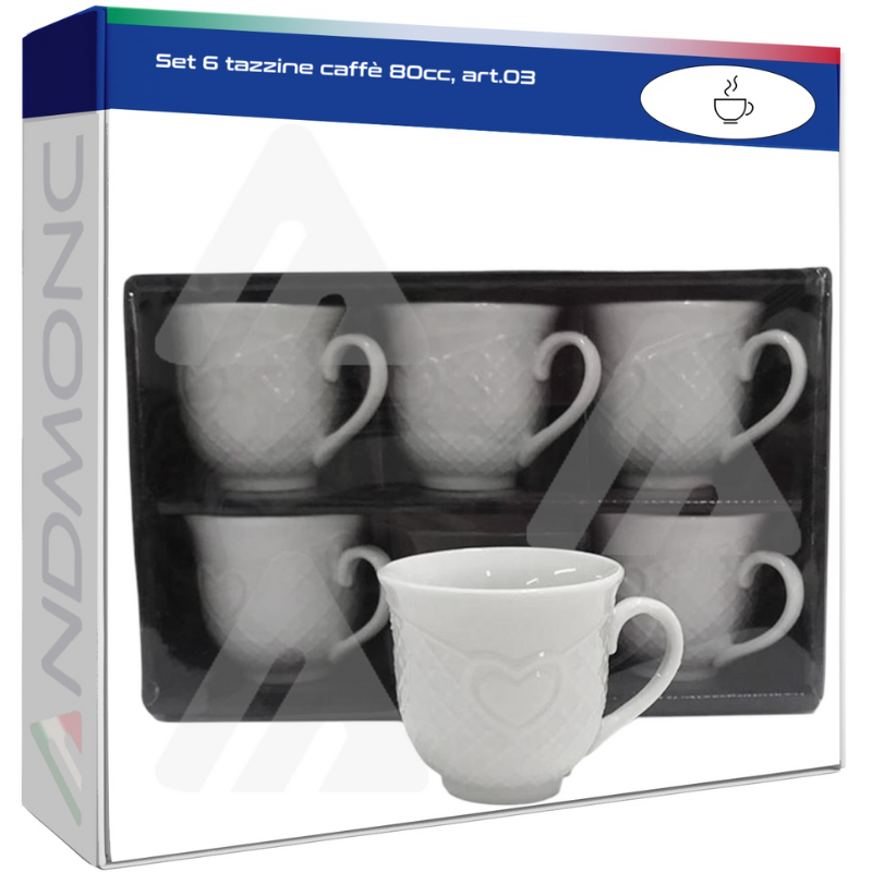 Set 6 tazzine caffè 80cc, art.03