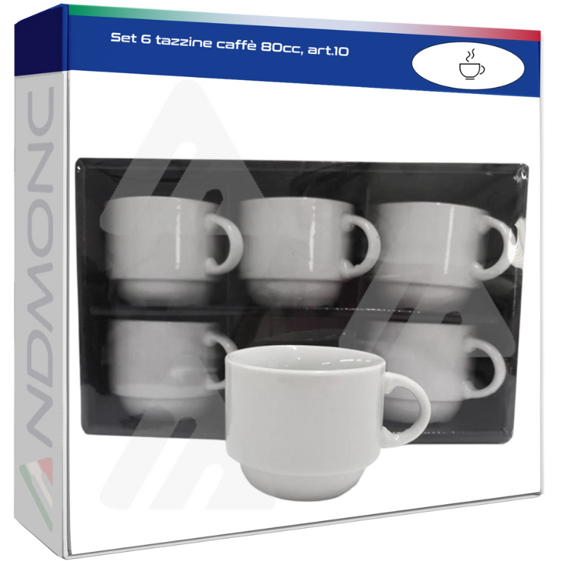 Set 6 tazzine caffè 80cc, art.10