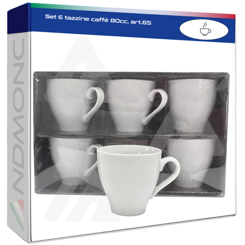 Set 6 tazzine caffè 80cc, art.65