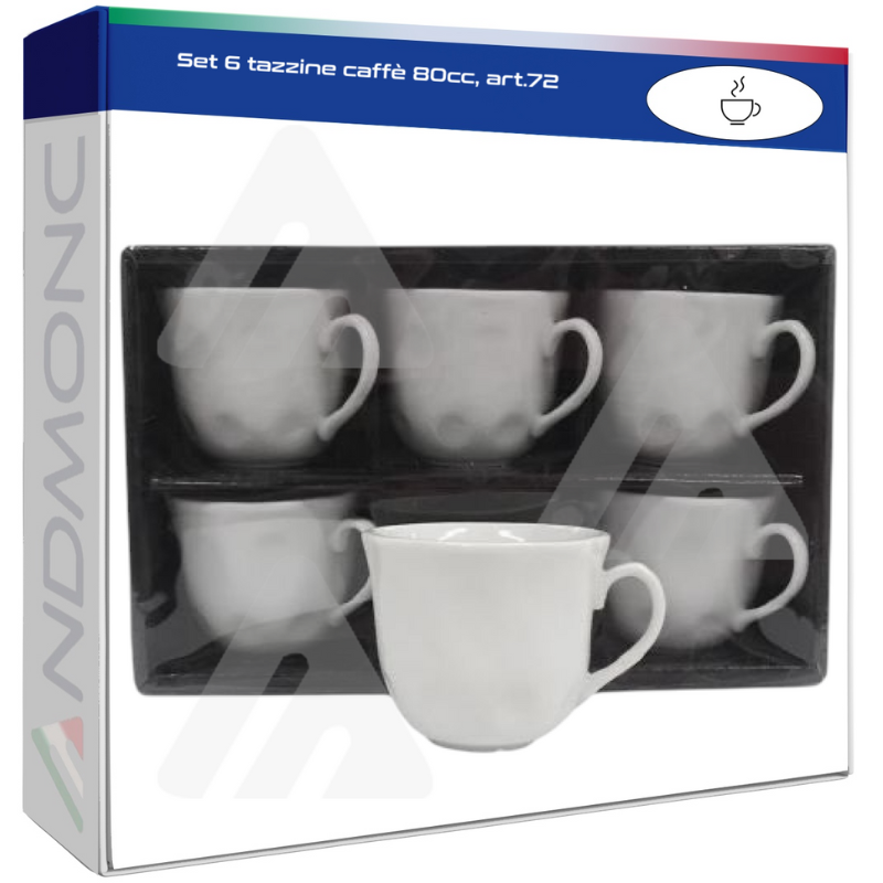 Set 6 tazzine caffè 80cc, art.72