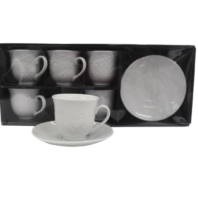 Set 6 tazzine, caffè con poggia bicchieri 80cc,...